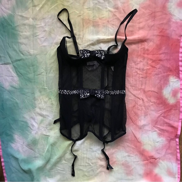 Victoria’s Secret Open Cup Merry Widow Díamante Bow Corset/Bustier - Picture 3 of 5